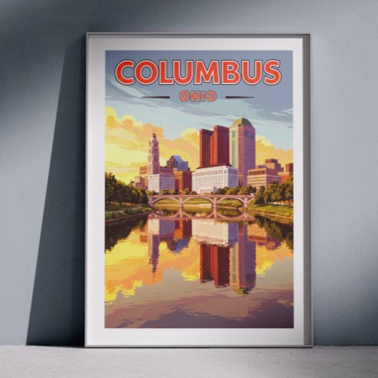 Vintage Columbus Ohio Poster