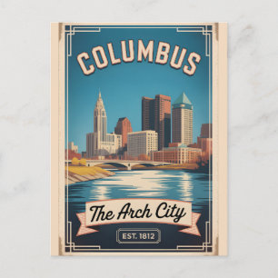 Vintage Columbus Ohio Retro-Reise Feiertagspostkarte