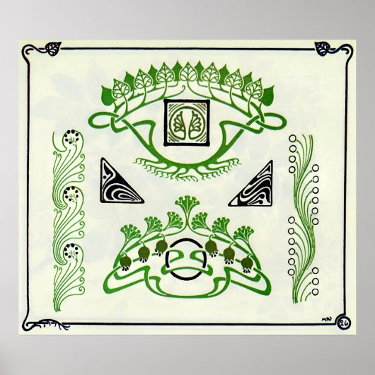 Vintage Combinaisons Ornementales Art Poster (Vorne)