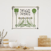 Vintage Combinaisons Ornementales Art Poster (Küche)