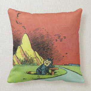Vintage-Comic-Art "Sleeping Kat"-Wurfkissen Kissen