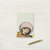 Vintage-Comic-Astronautenheld Post-it Klebezettel (Auf Schreibtisch)
