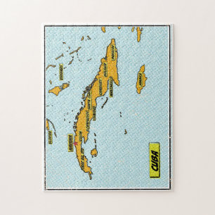 Vintage-Comic-Book-Karte von Kuba Puzzle
