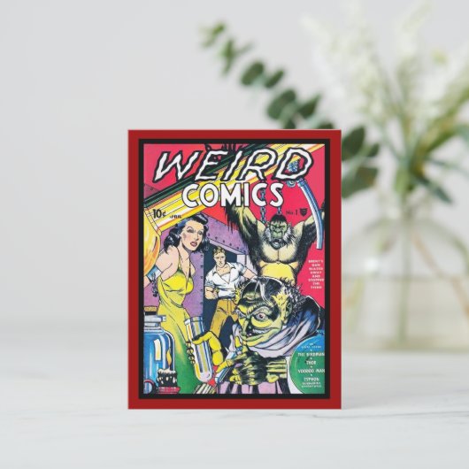 Vintage Comic Buchabdeckungen auf Postkarte (Stehend Vorderseite)