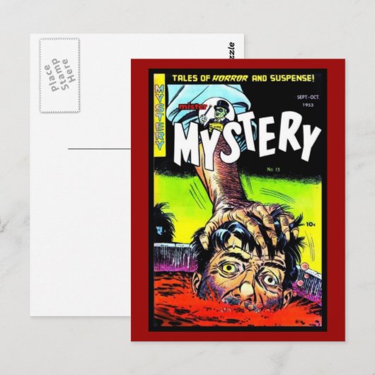 Vintage Comic Buchabdeckungen auf Postkarte (Vorne/Hinten)