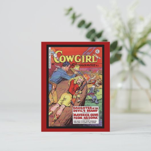 Vintage Comic Buchabdeckungen auf Postkarte (Stehend Vorderseite)