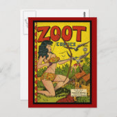 Vintage Comic Buchabdeckungen auf Postkarte (Vorne/Hinten)