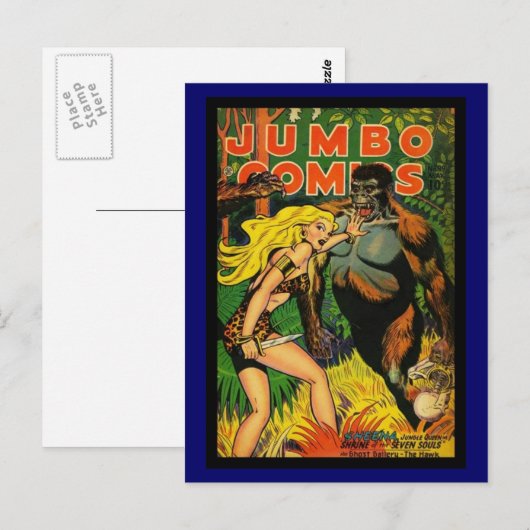 Vintage Comic Buchabdeckungen auf Postkarte (Vorne/Hinten)