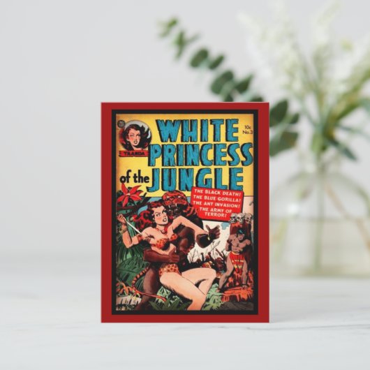 Vintage Comic Buchabdeckungen auf Postkarte (Stehend Vorderseite)