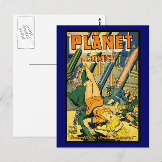 Vintage Comic Buchabdeckungen auf Postkarte (Vorne/Hinten)