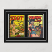 Vintage Comic Buchabdeckungen auf Postkarte (Vorderseite)