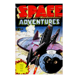 Vintage Comic Cover , Space Adventures 2 custom Poster