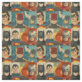 Vintage Comic-Helden in Retrofarben Stoff (Muster)
