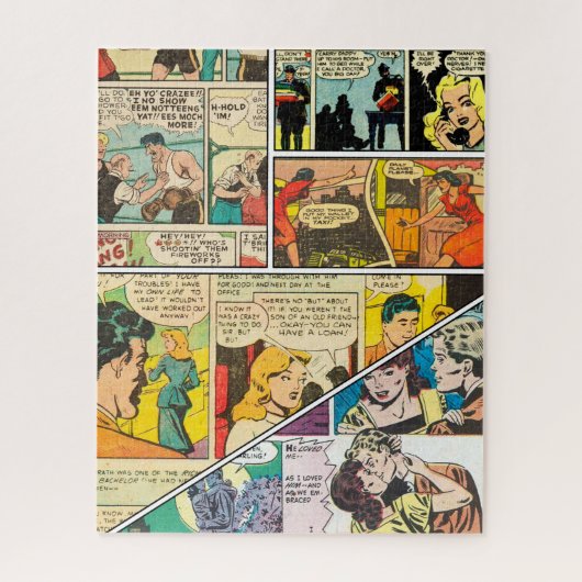 Vintage-Comic-Layout-Boxing-Journalist-Romanze Puzzle (Vertikal)
