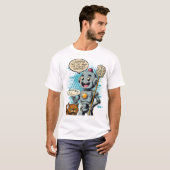Vintage-Comic-Roboterhelfer-Bösekatze T-Shirt (Vorne ganz)