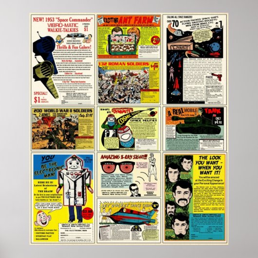 Vintage Comic-Werbung Poster (Vorne)