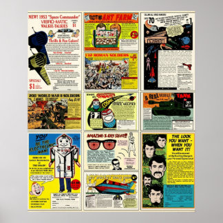 Vintage Comic-Werbung Poster