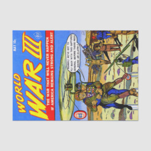 Vintage Comicen des gefangenen Soldaten Seidenpapier