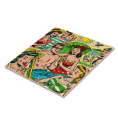 Vintage Comicen im Sommer Fliese (Seite)