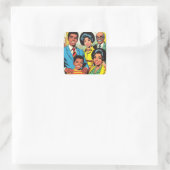 Vintage Comicen Quadratischer Aufkleber (Tasche)