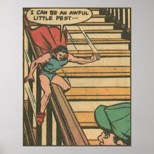 Vintage Comicen von Superhelden aus dem goldenen Z Poster