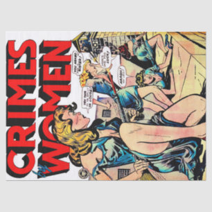 Vintage Comicen werden von Frauen im Gefängnis ver Seidenpapier