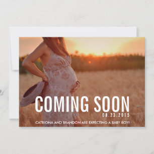 Vintage Coming Soon Foto Schwangerschaftsankündigu Ankündigung
