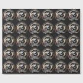 "Vintage Communication" Retro-Emblem-Design Geschenkpapier (Flach)
