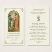 Vintage Communion Catholic Remembrance Holy Card (Vorne & Hinten)