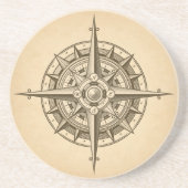 Vintage Compass-Rose Getränkeuntersetzer (Vorne)