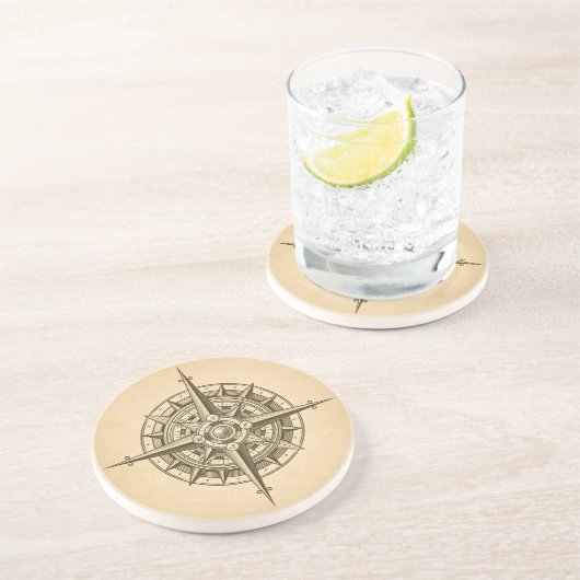 Vintage Compass-Rose Getränkeuntersetzer (Seite)