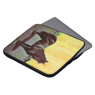 Vintage-Computerhülle mit Union-Pferd aus dem Bürg Laptopschutzhülle
