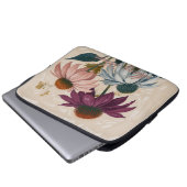 Vintage Cone-Blume Laptopschutzhülle (Vorne Knopf)