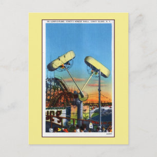 Vintage Coney Island Loop-o-Lane Postkarte