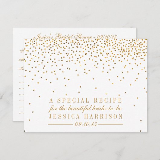 Vintage Confetti Brautparty Rezeptionskarten Einladungspostkarte (Vorne/Hinten)