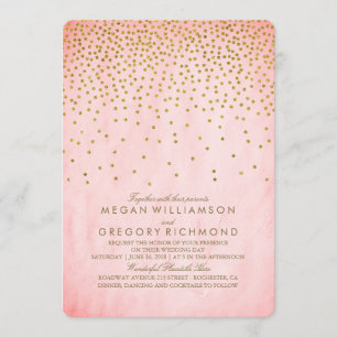 Vintage Confetti-Rosa-Hochzeit Einladung