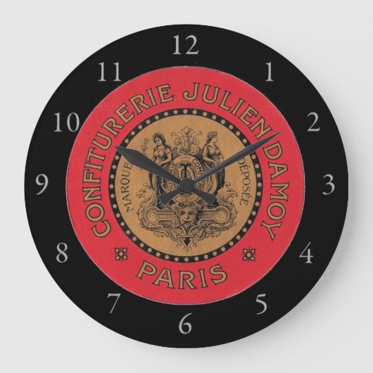 Vintage Confiturerie Werbung Große Wanduhr (Vorderseite)