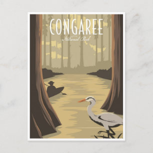 vintage Congaree Nationalpark South Carolina Postkarte