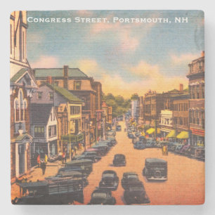 Vintage Congress Street, Portsmouth, NH Foto Steinuntersetzer