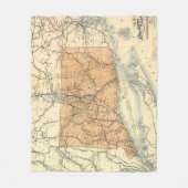 Vintage Connecticut-Eisenbahn-Karte (1893) Fleecedecke (Vorderseite)