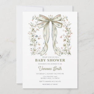 Vintage Conquete Wildflower Blumen Baby Shower  Einladung