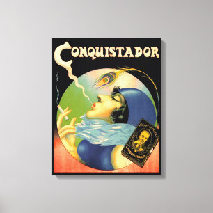 Vintage Conquistador Zigaretten Tabak 1930er Jahre Leinwanddruck