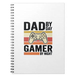 Vintage-Controller-T-Shirt-Design für Papa Gamer_1 Notizblock