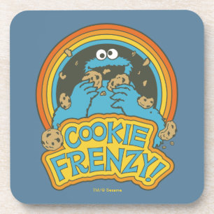 Vintage Cookie Monster Cookie Frenzy Getränkeuntersetzer