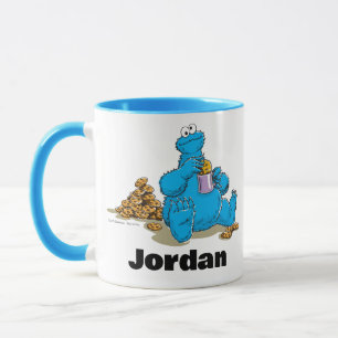 Vintage Cookie Monster, der Kekse isst Tasse