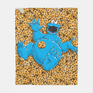 Vintage Cookie Monster und Kekse Fleecedecke