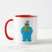 Vintage Cookie Monster Weihnachtskranz Tasse (Links)