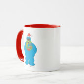 Vintage Cookie Monster Weihnachtskranz Tasse (Vorderseite Links)