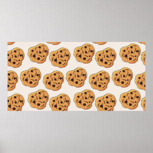 Vintage Cookies nahtlos. Handgezogene Krankheit Poster