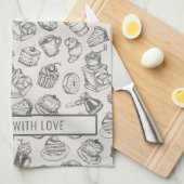 Vintage Cookies personalisierter Name Geschirrtuch (Viertel Falte)